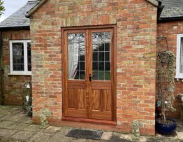 Bespoke hardwood outbuilding doors installed in Glentworth Lincolnshire
