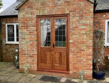 Bespoke hardwood outbuilding doors installed in Glentworth Lincolnshire