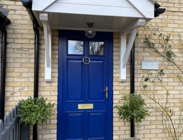 bespoke timber front door in Lincoln designed and installed by Radial Joinery