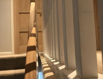 Bespoke staircase joinery with square spindles in Lincolnshire