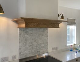 Handmade oak extractor hood mantel style surround Lincolnshire
