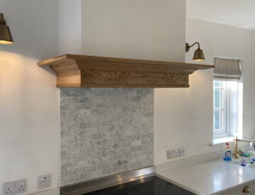 Handmade oak extractor hood mantel style surround Lincolnshire