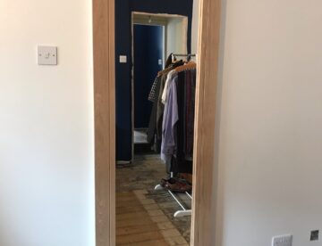 Oak hidden mirror ensuite door in North Hykeham Lincoln