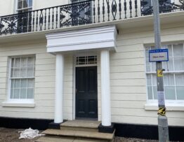 Timber portico side view Lincoln